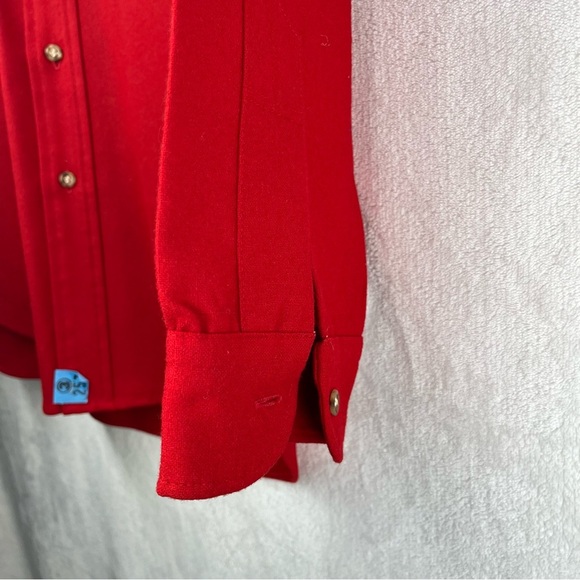 Vintage Pendleton Shirt Mens Med Red Button Up Loop Collar Pure Wool *Sm Flaws* - Picture 7 of 13